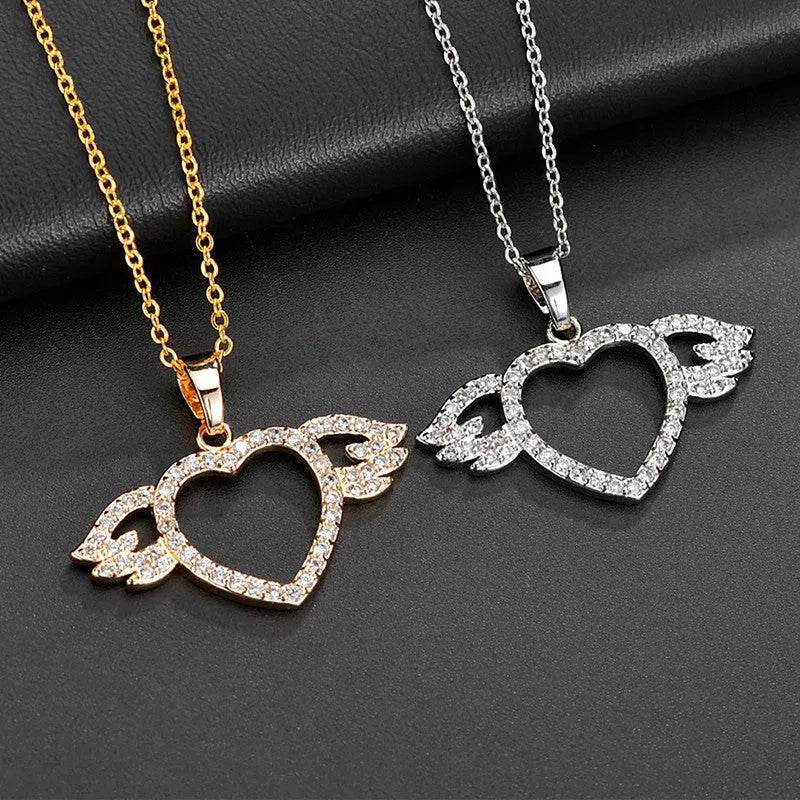 Women Fashion Angel love pendant Necklace Gold Silver