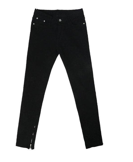 Ankle Zip Denim Jeans for Men | Black Slim Fit