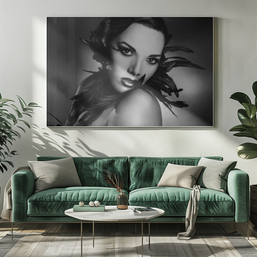 Wall art The black feathers