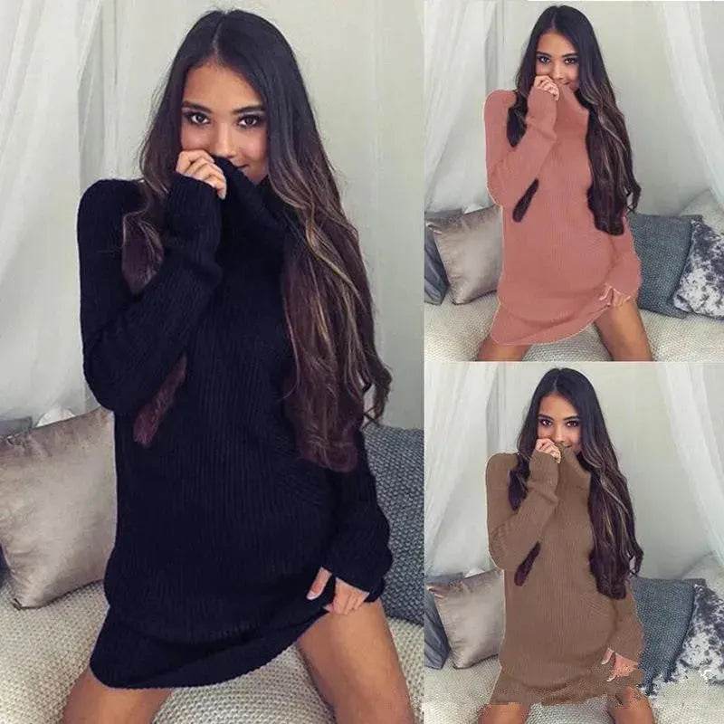 NEW Winter Mini Turtleneck sweater dress