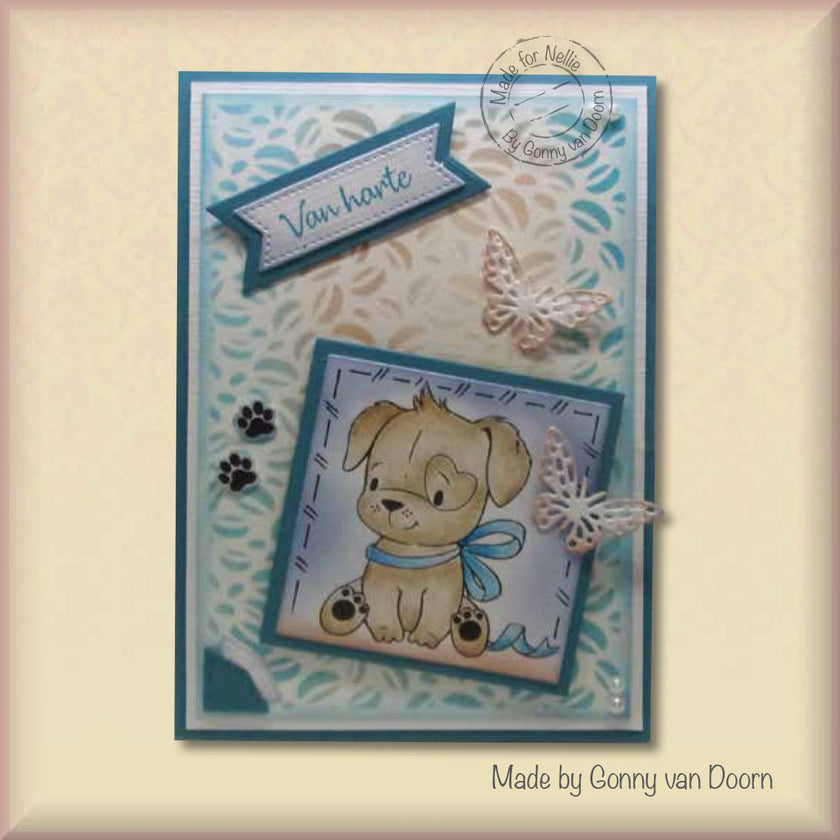 Nellie's Choice Clear Stamp Christmas Cuties Dog With Christmas-Bow