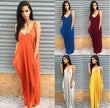 Plus size summer maxi dress beach vacation resort dress with pocket
