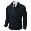 2025 Fall Winter Men Fleece-lined Thick Stand Collar Sweater Cardigan for men