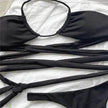 Solid Color Swimsuit Women Strappy Swimsuit Charming Bikini