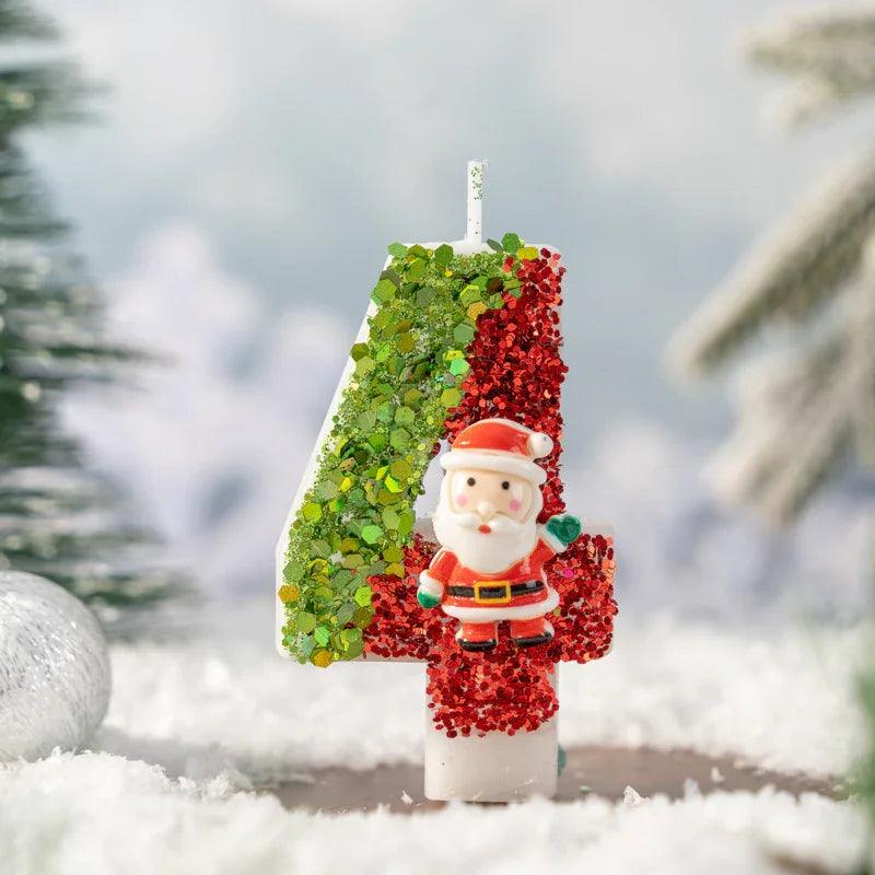 Santa Claus Digital Candle 0-9 Handmade Diy Decoration
