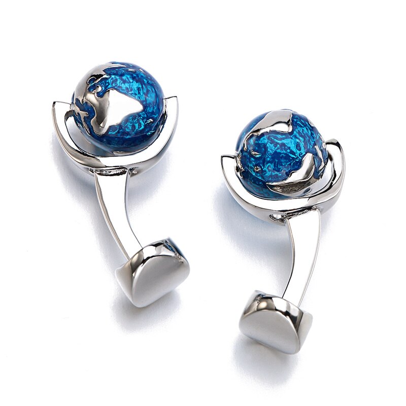 Men's Globe Earth Cufflinks – Rotatable Copper French Cufflinks | Canada & USA