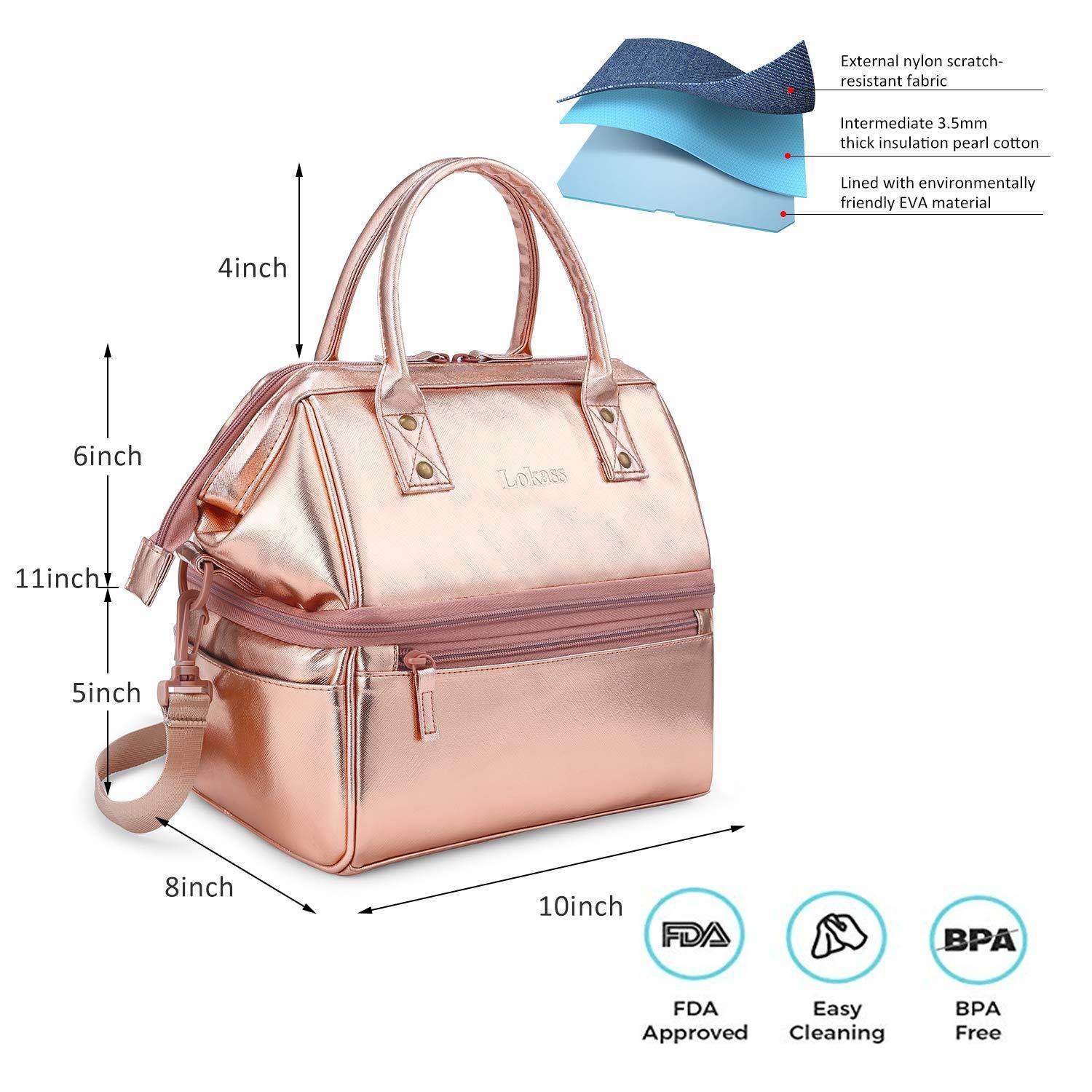 Women Fashion Commute Crossbody Nylon Waterproof Work Lunch Bag