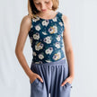 Youth Bamboo Longline Bralette-Style Tank | Night Sky