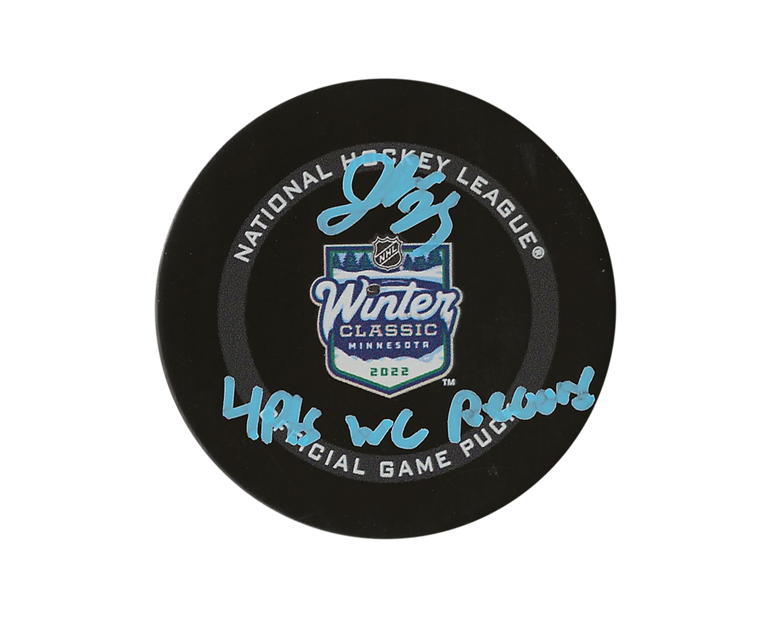 Jordan Kyrou Autographed 2022 Winter Classic Official Game Puck Inscribed 
