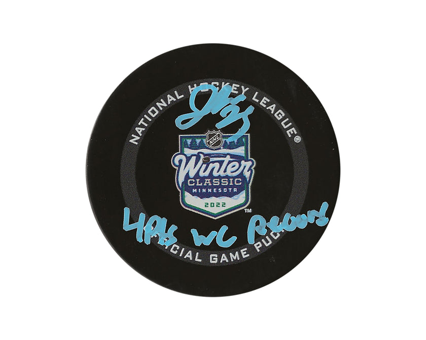 Jordan Kyrou Autographed 2022 Winter Classic Official Game Puck Inscribed 