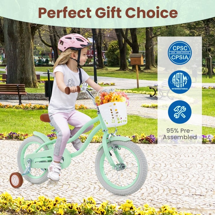 14 Inch Kids Bike with Adjustable Seat and Bell for Kids 3-8 Years Olds-14 inches