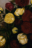 ROSES D'ANTAN, CADRE VINTAGE OR