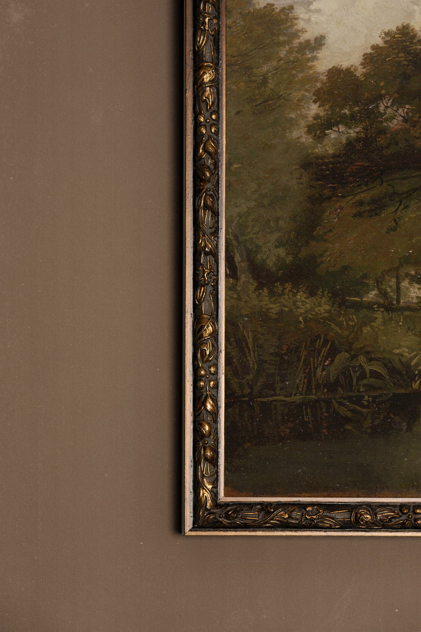SOUS L'ARBRE ANCIEN, CADRE VINTAGE BRONZE