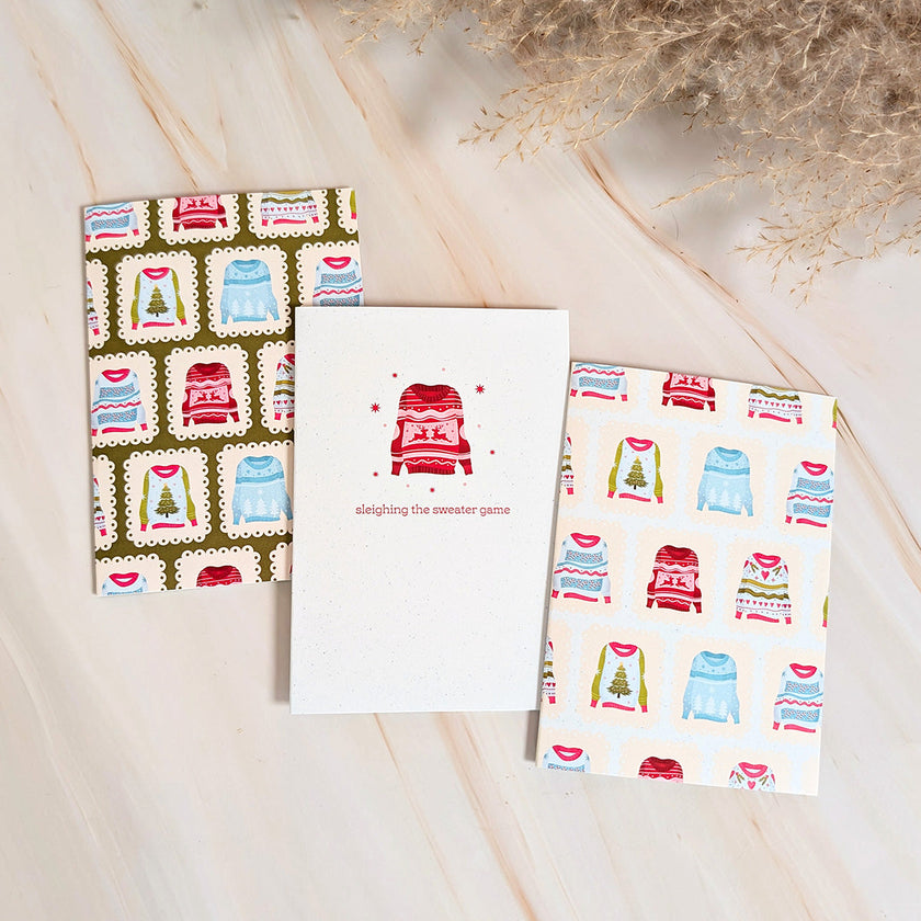 Sleighing the Sweater Game Mini Holiday Card