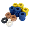 32 Blue and Yellow Carrom / Pichenotte / Croquignole Rings - (Blue / Yellow / Natural / Black / White) - Anneaux De Pichenottes - Game Accessories / Accessoires De Jeu