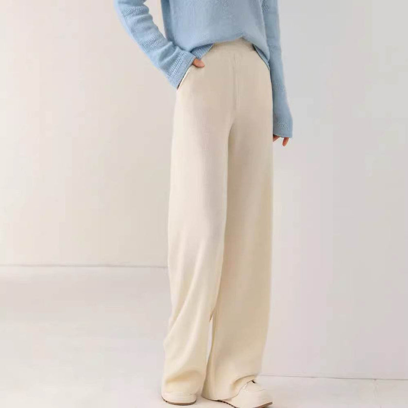 High Waist Casual All-match Knitted Mop Trousers Thickened
