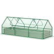 8.6 x 3 x 1ft Raised Garden Bed with Mini Greenhouse, Galvanized Raised Garden Bed with Cover for Herbs and Vegetables, Small Greenhouse for Patio Garden Balcony, Green