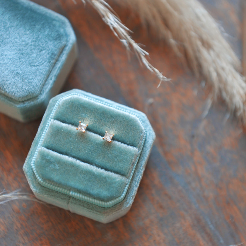 Square CZ studs