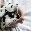 Black & Off-White Cow Print Lovey Baby Blanket