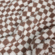 Chocolate Milk & White Check Print Extended Throw
