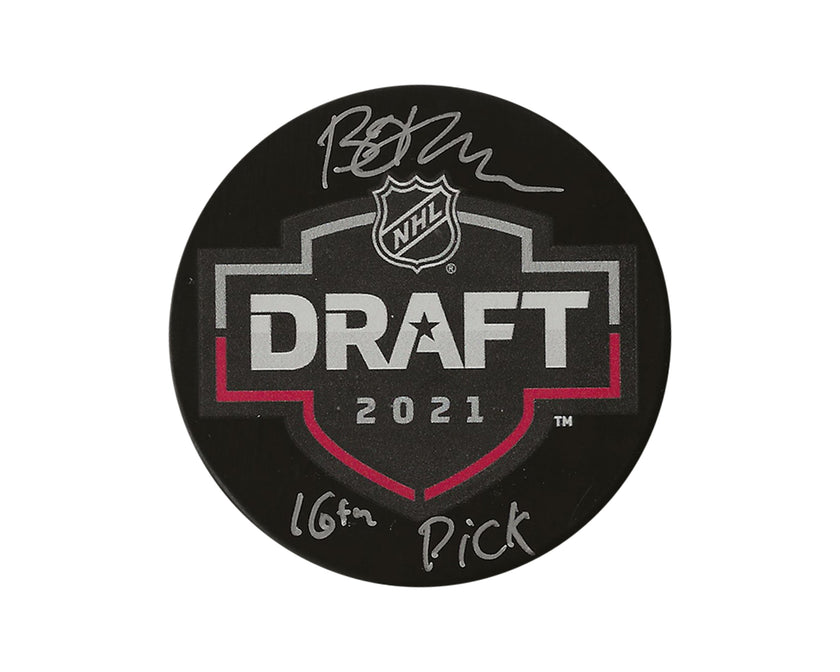 Brennan Othmann Autographed 2021 NHL Draft Puck Inscribed 
