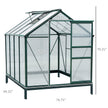 Outsunny 6'x8'x7' Walk-in Greenhouse Clear Polycarbonate Panels Plants Flower Growth Shed Outdoor Warm House