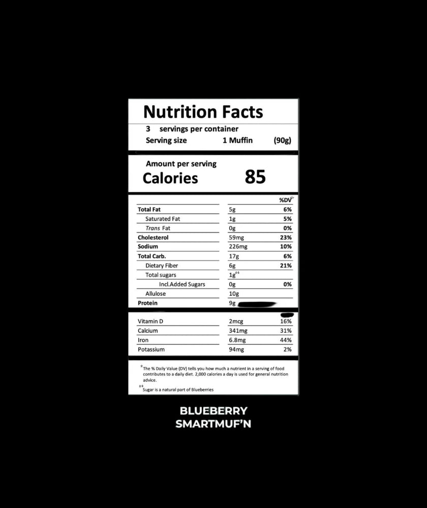Blueberry SmartMuf’n | Low Sugar, High Fibre Muffin with Real Blueberries