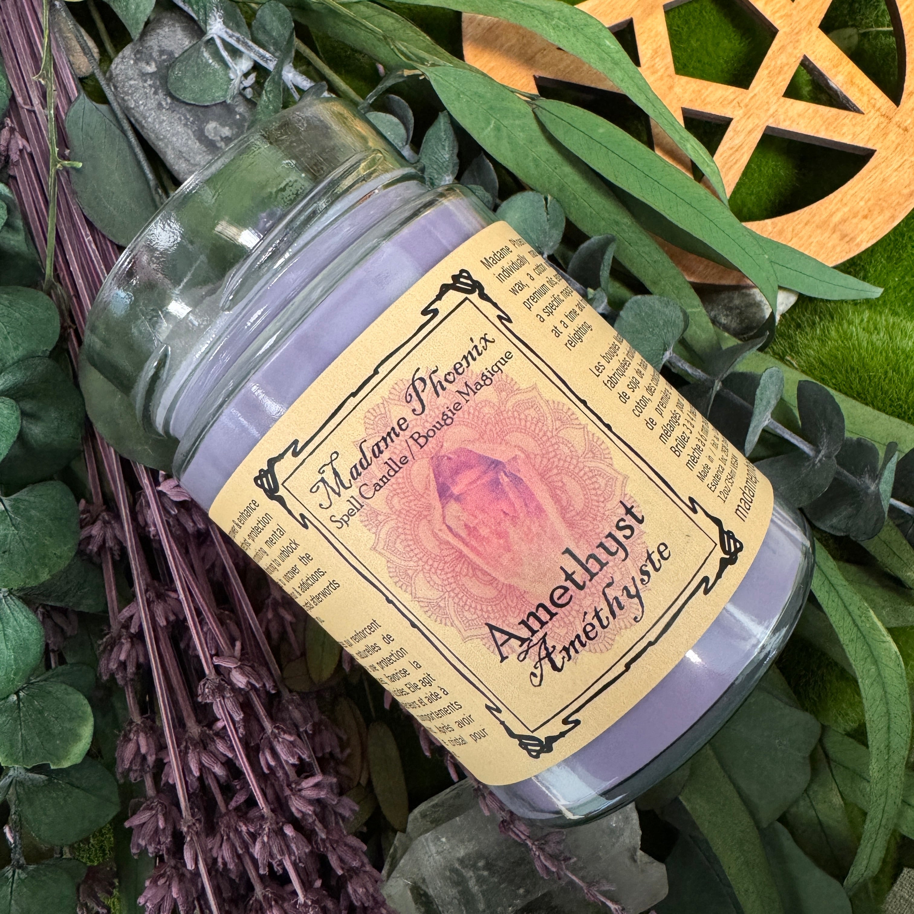 Crystal Magic Amethyst Spell Candle