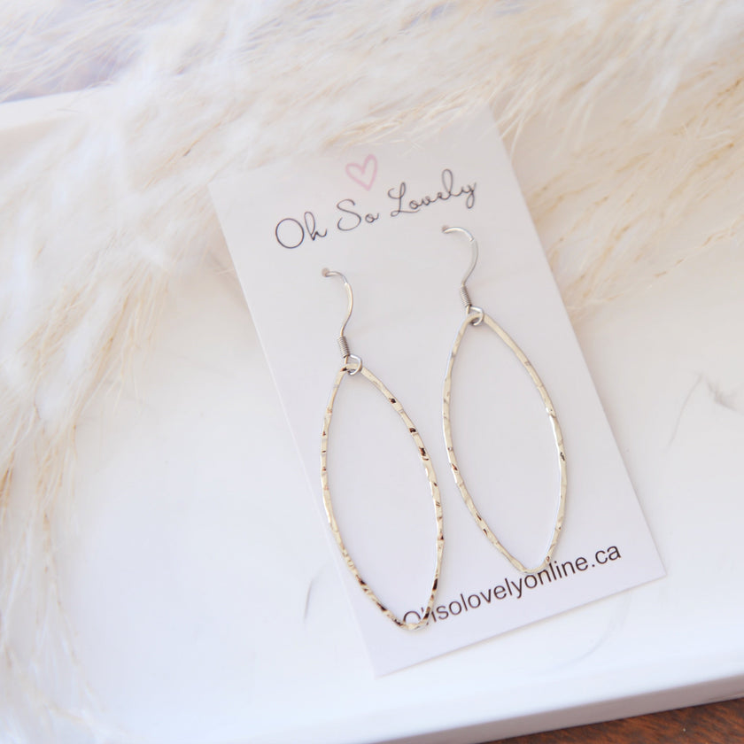 Oval Hammered Hoop Dangles