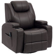 Brady Massage Recliner Chair with Swivel, Rocker Features and 8 Vibration Points-Brown