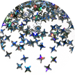 Holographic Silver 4 pointed star Glitter