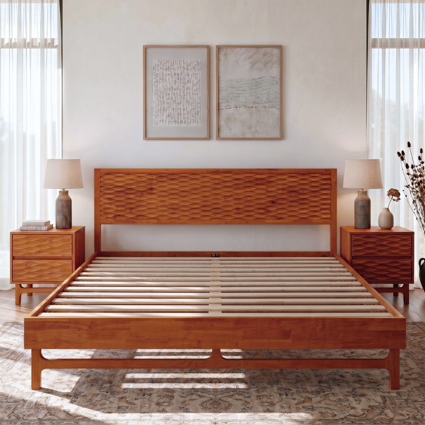 Elara Solid Wood Bed Frame