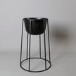 Fazel Black Raised Metal Pot Planter 2’