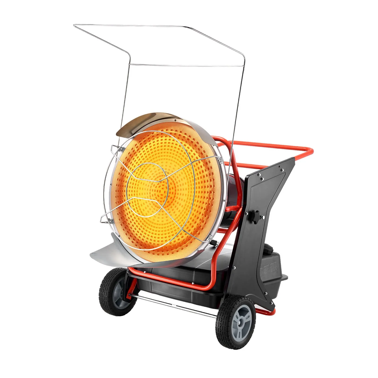VEVOR 125,000 BTU Radiant Kerosene Diesel Heater, Portable Industrial Space Heater with Adjustable Temp & Wheels, Ideal for Jobsite, Garage, Warehouse, Workshop Construction Heating, Black