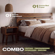 [Buy 1 Get 1] Aurora Solid Wood Bed Frame & Nightstand