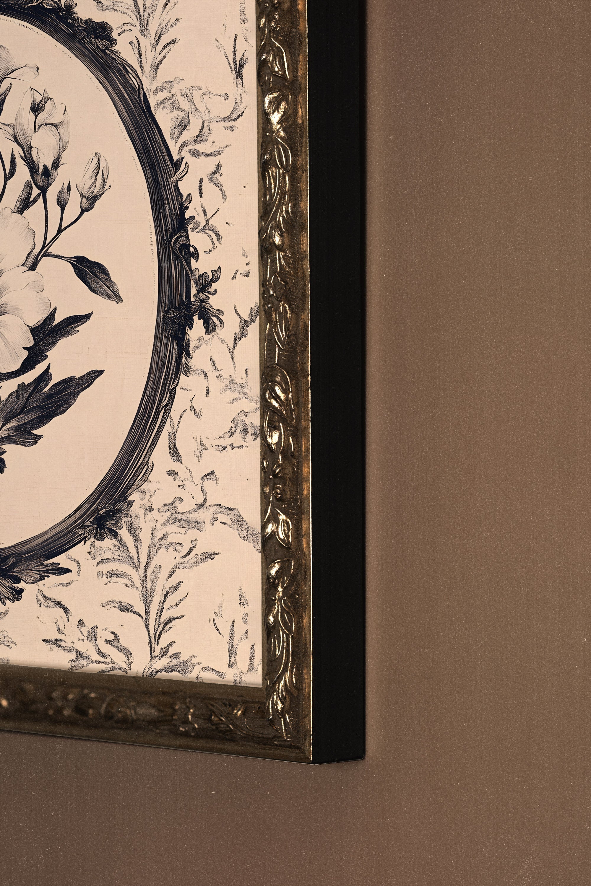 MÉMOIRE FLORALE, CADRE VINTAGE ARGENT