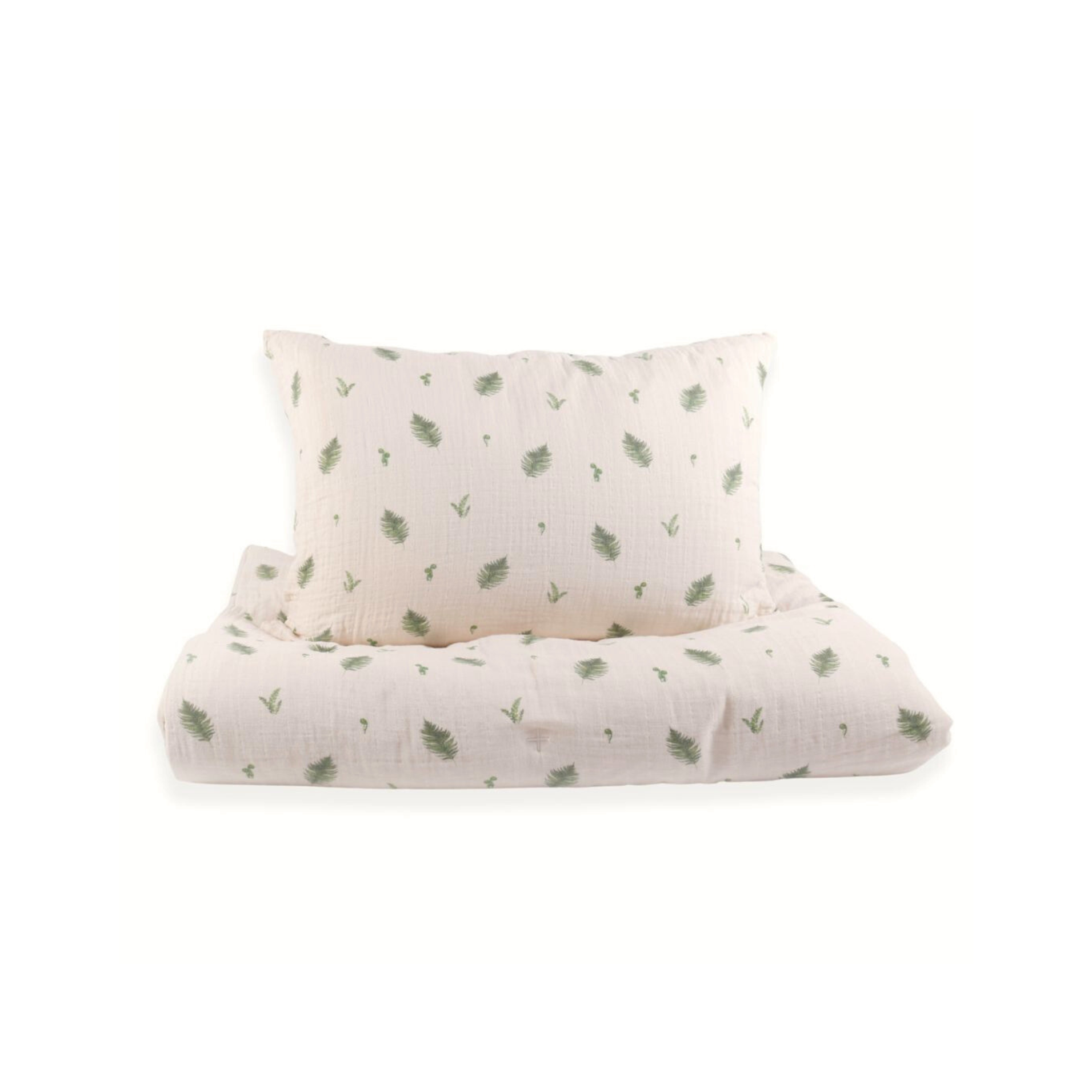Organic Cotton Muslin Comforter & Pillowcase Set - Fern