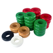 32 Red and Green Carrom / Pichenotte / Croquignole Rings - (Red / Green/ Natural/ Black / White) - Anneaux De Pichenottes - Game Accessories / Accessoires De Jeu