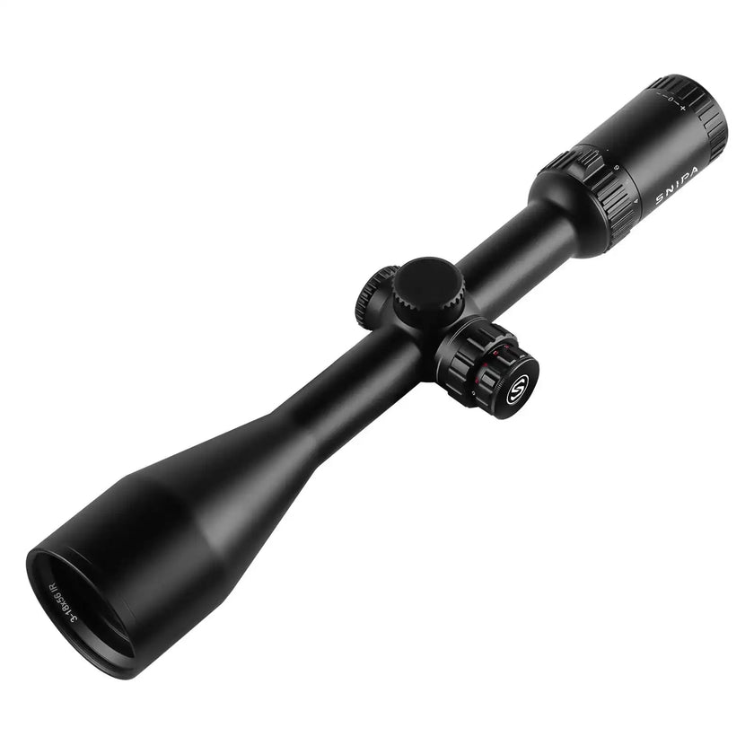 SNIPA™ POLAR X Tactical Rifle Scope 3–18×56 SFP Wide-Angle– 30mm Tube, MOA Illuminated Reticle, IPX7 | NorthLine 30 Tactical Mount + Focus Wheel