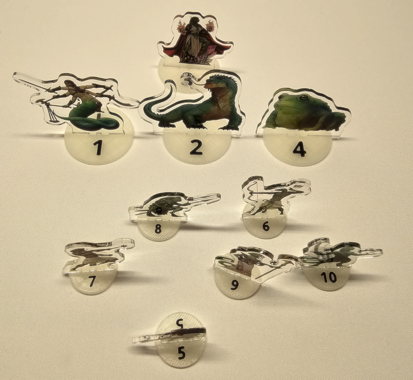 League of Dungeoneers - Enemies trackers with numbered bases