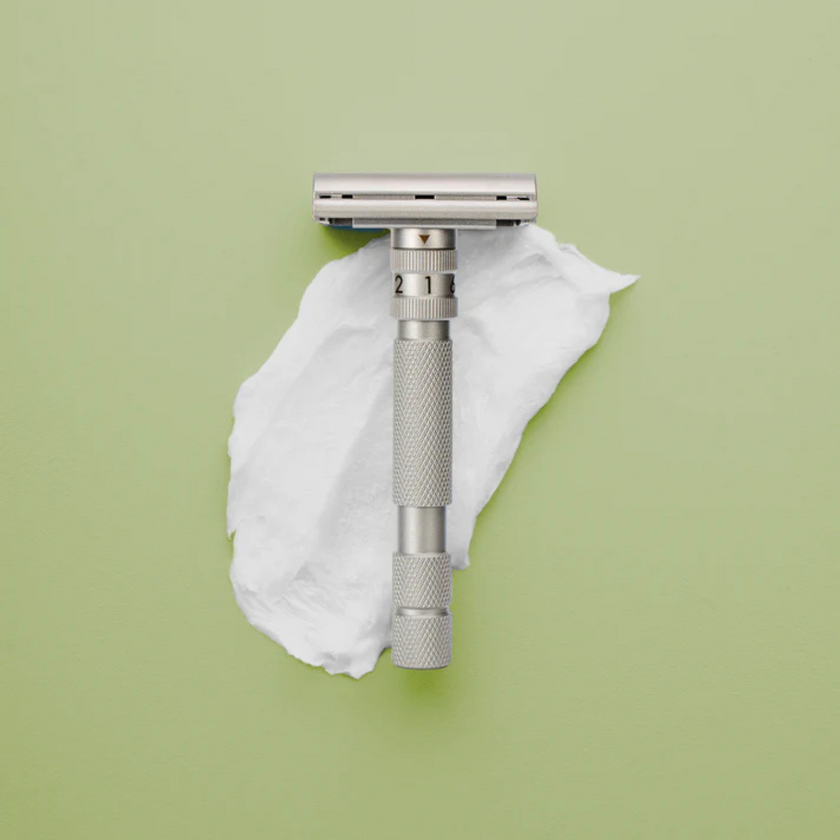 Rockwell T2 Adjustable Twist-To-Open Stainless Steel DE Safety Razor - Matte Silver