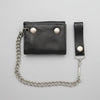 Men’s Black Leather Trifold Chain Wallet