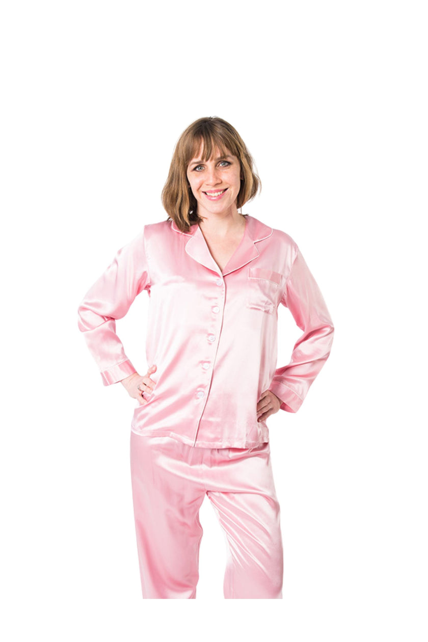 Women's Mulberry Silk Pajama Set Pink