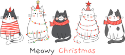 DTF Transfer Meowy Christmas Festive, Cat, Christmas 11