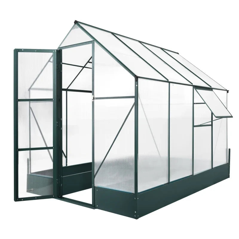 Outsunny 8.2' x 6.2' Greenhouse Aluminum Frame with Temperature Controlled Window