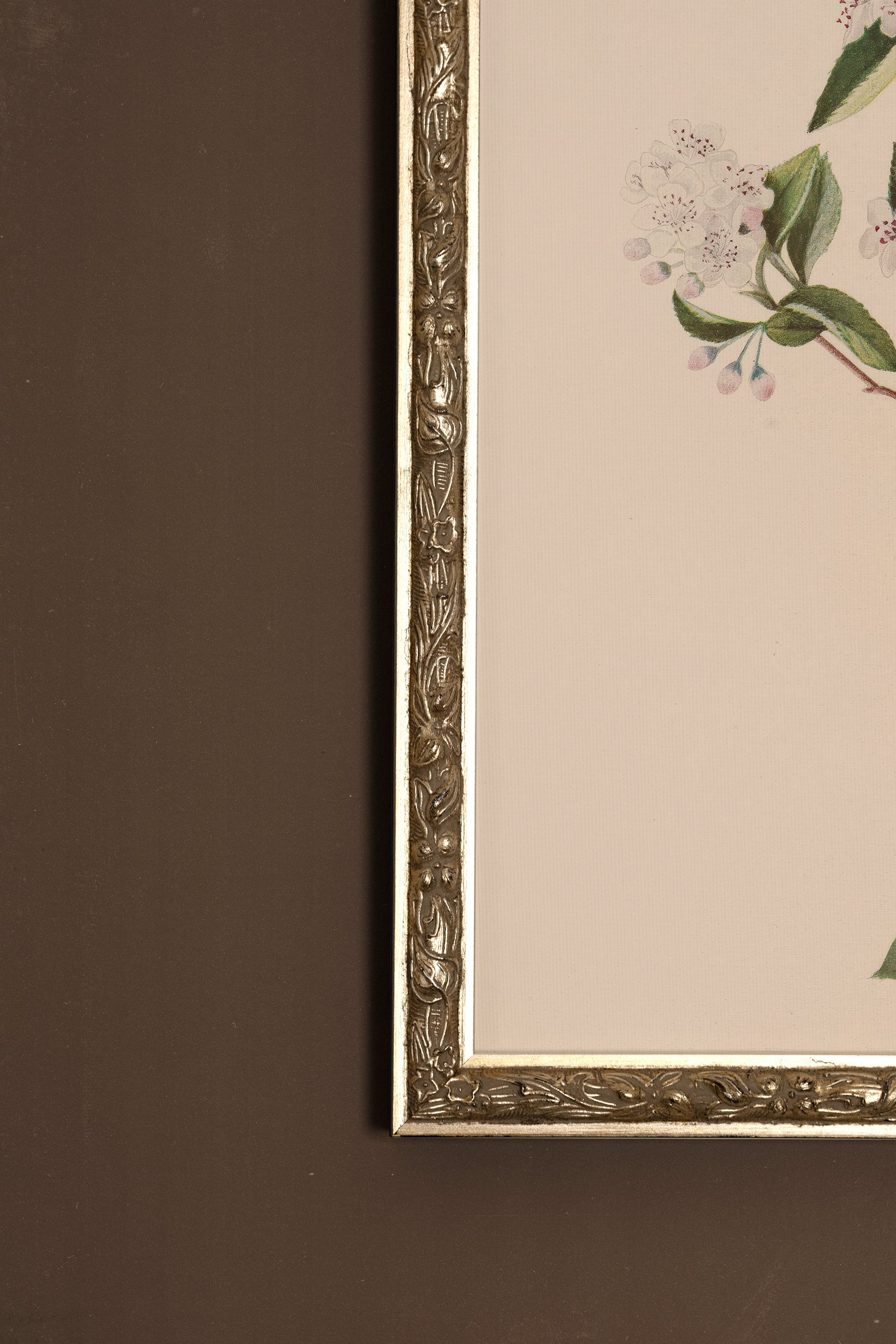 BRANCHE D'ÉPOQUE, CADRE VINTAGE ARGENT