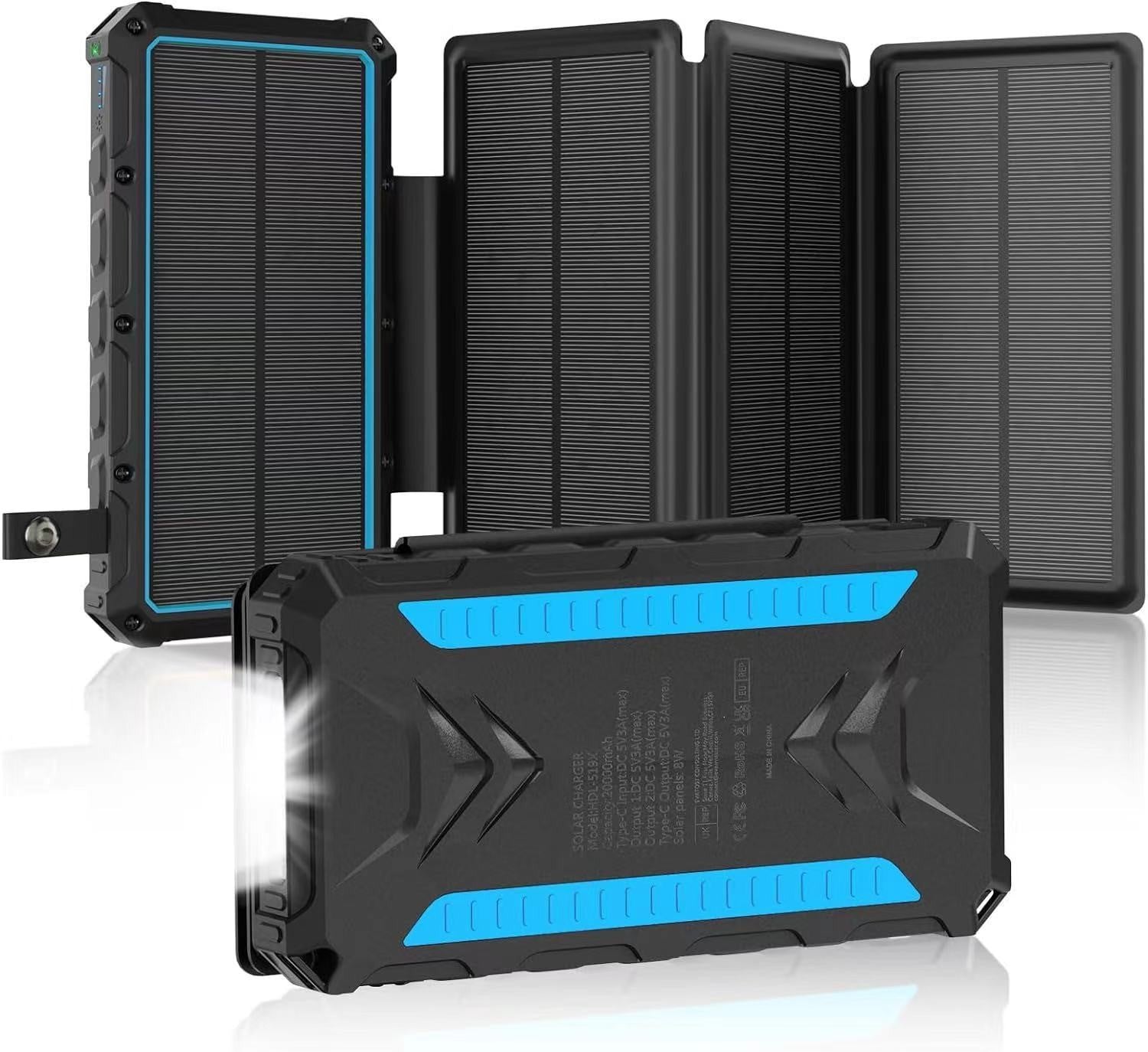 20,000mAh Foldable Solar Power Bank with Wireless Charging – 5 Colours