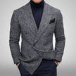 Men's Slim Fit Plaid Double-Breasted Blazer – Business Casual Jacket (2 Colors, S–XXXL)