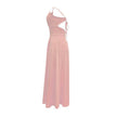 Elegant V Neck Summer Maxi Slit Dress Spaghetti Strap High Slit Long Dress