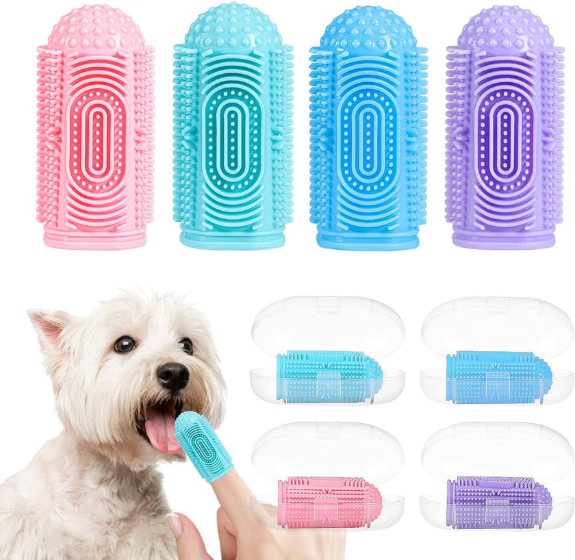 Silicone Pet Finger Toothbrush – Soft BPA-Free Dog & Cat Toothbrush for Teeth Cleaning & Gum Massage
